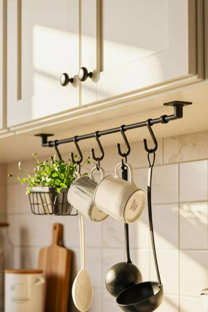 Add Hooks Under Cabinets