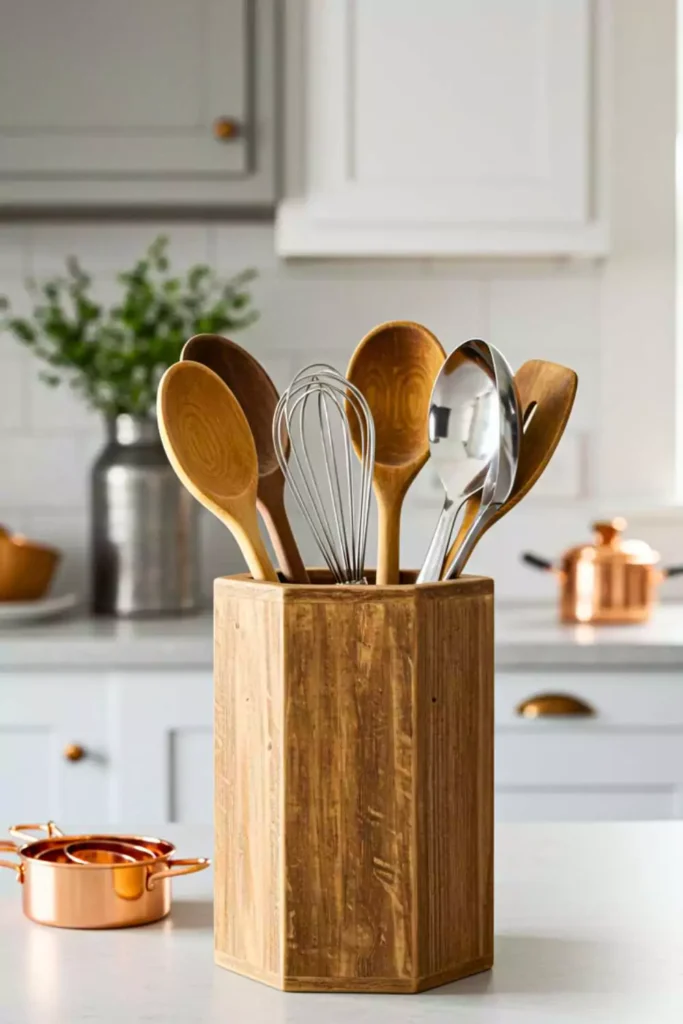 Add a Modern Farmhouse Utensil Holder