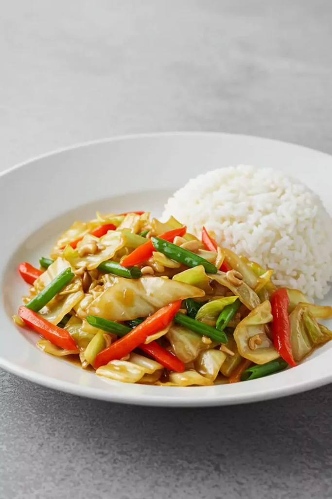 Cabbage Stir-Fry with Rice