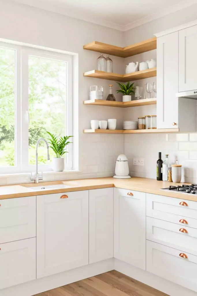 Maximize Corners with Floating Corner Shelves