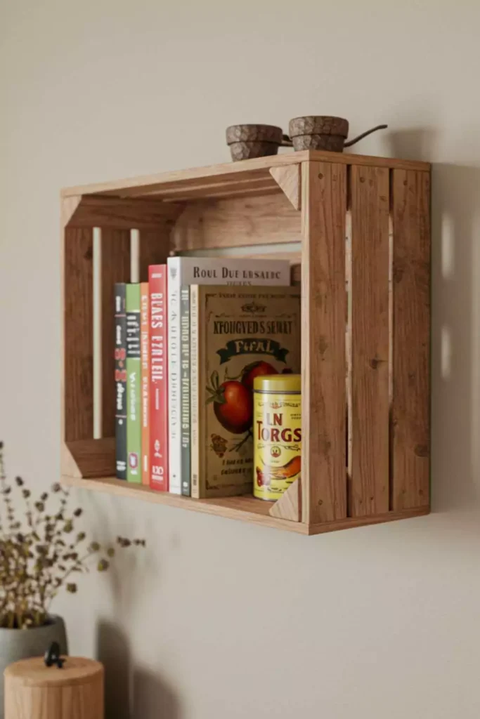 Wooden Crate Shelf