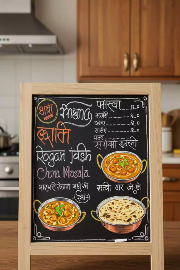 Add a Traditional Indian Chalkboard Menu