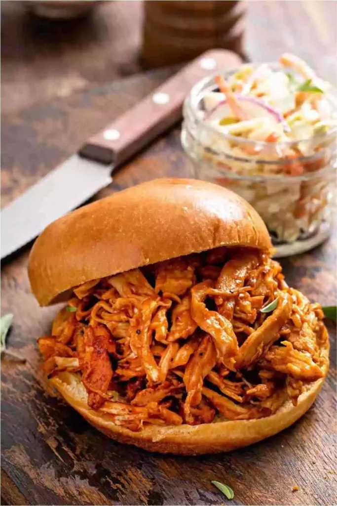 Crockpot BBQ Pulled Chicken Sandwiches