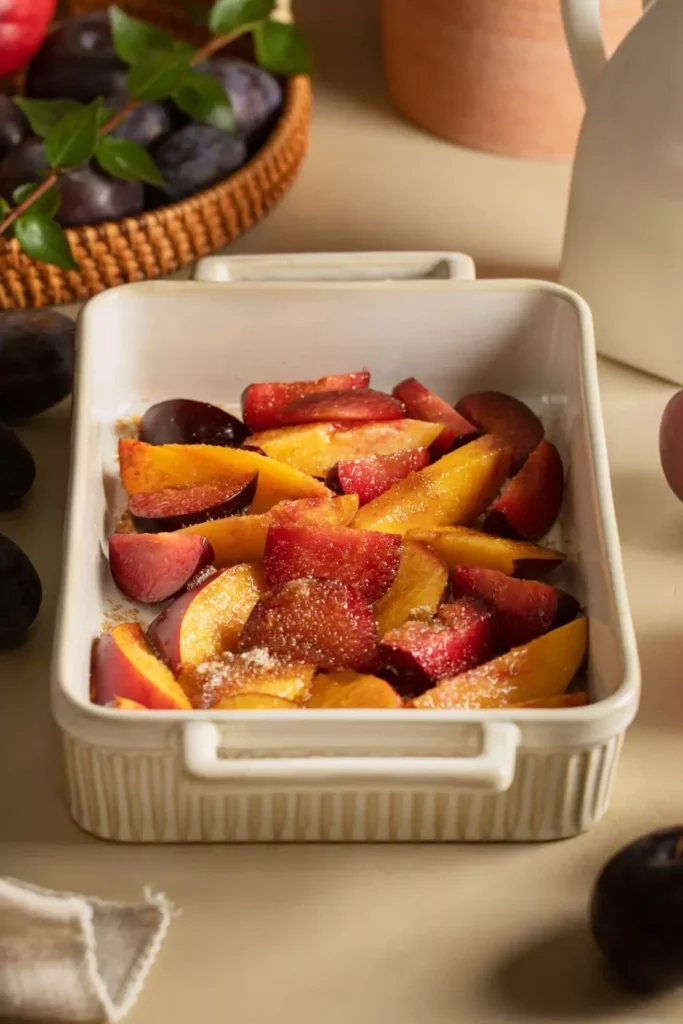 Simple Baked Peach Halves with a Hint of Sea Salt