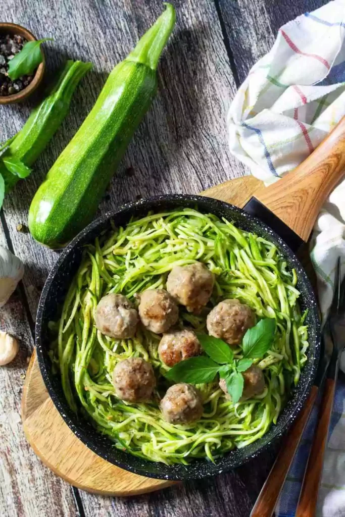 Spicy Turkey Meatballs with Zoodles