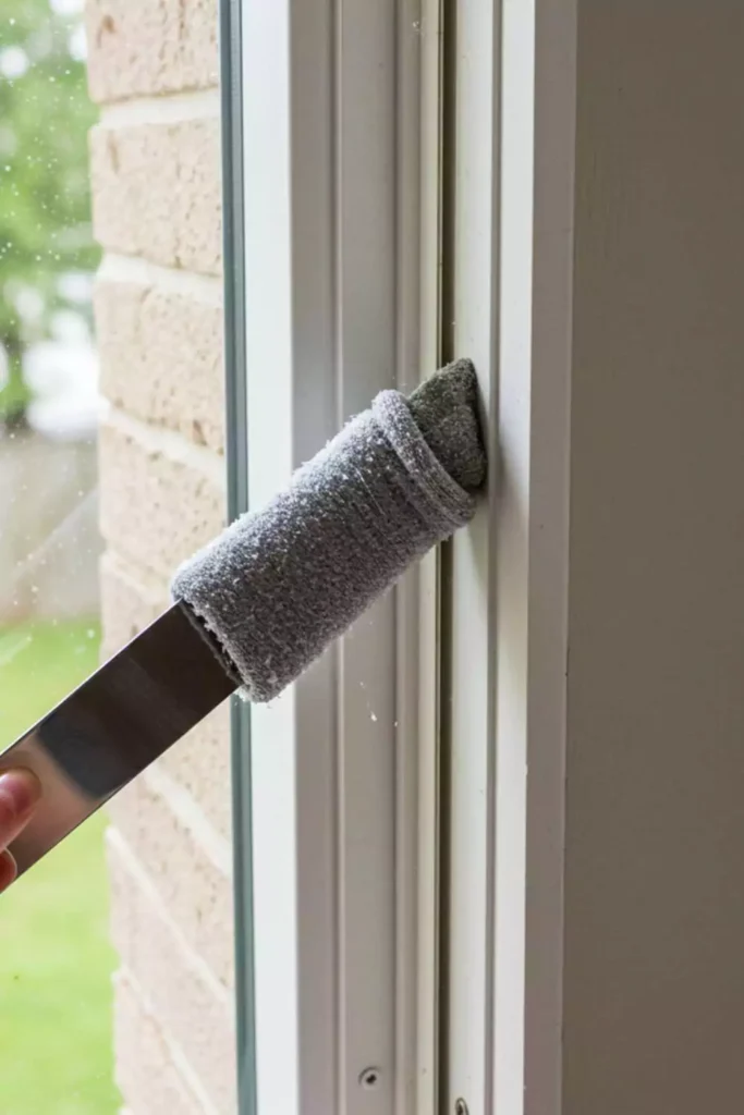 Use a Sock and a Butter Knife for Window Tracks