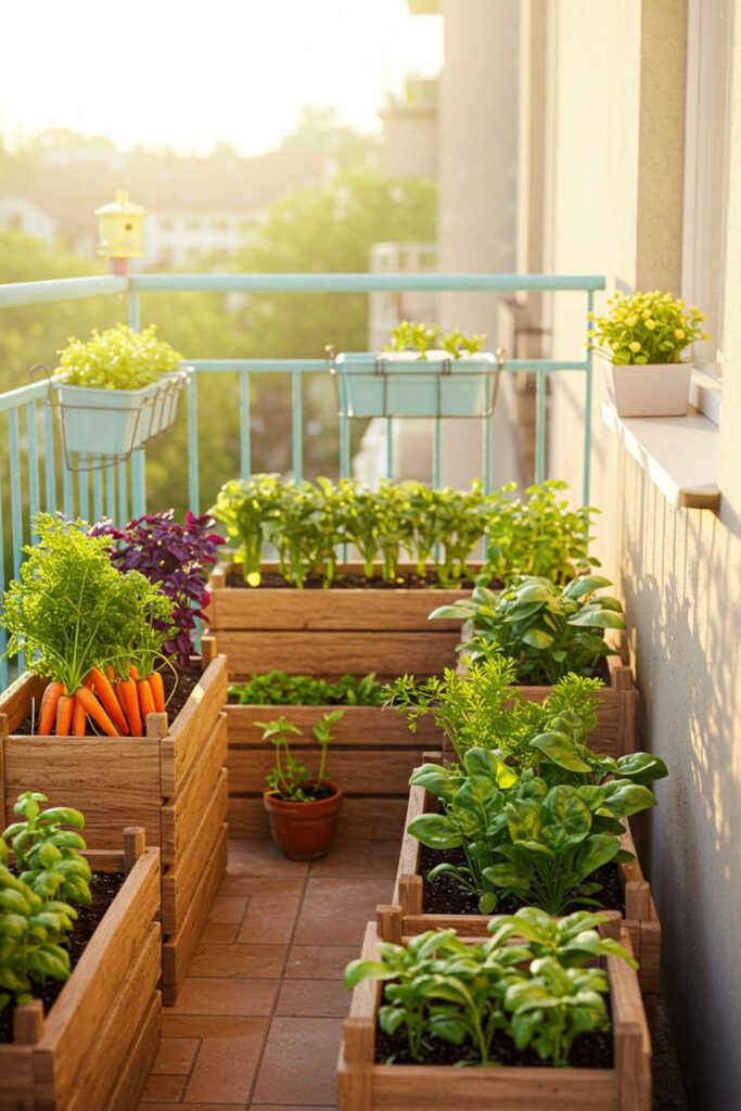 Wooden Crate Veggie Patch by the Door