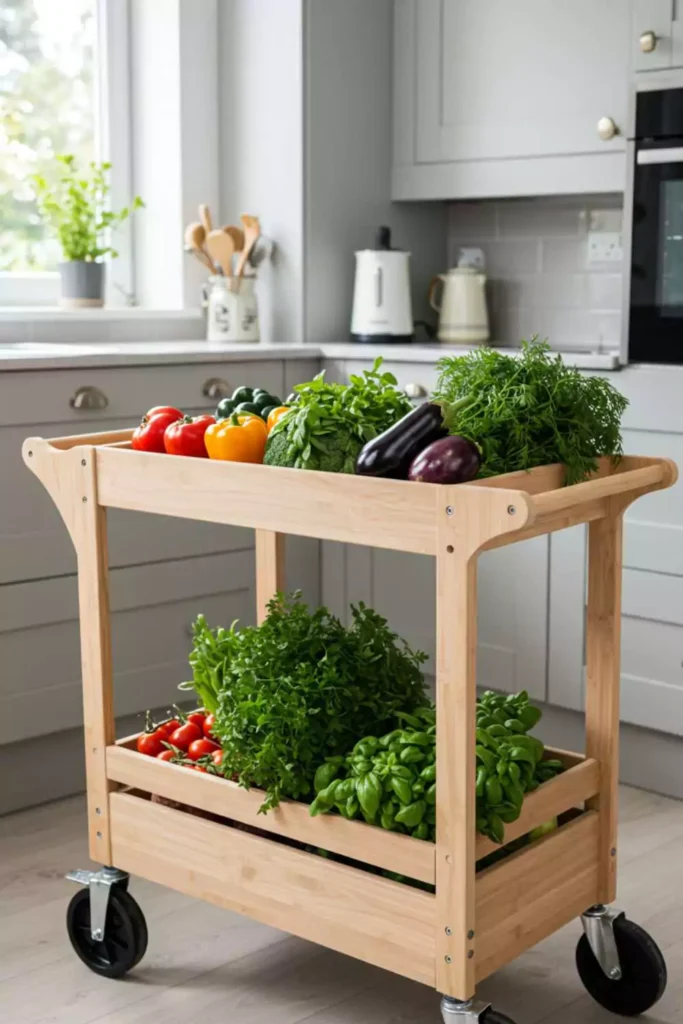 Rolling Garden Cart for Kitchen Mobility