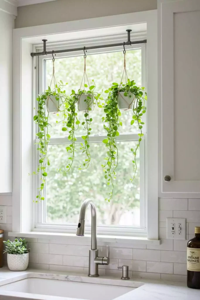 Add a Slim Plant Rod Window for Hanging Greenery