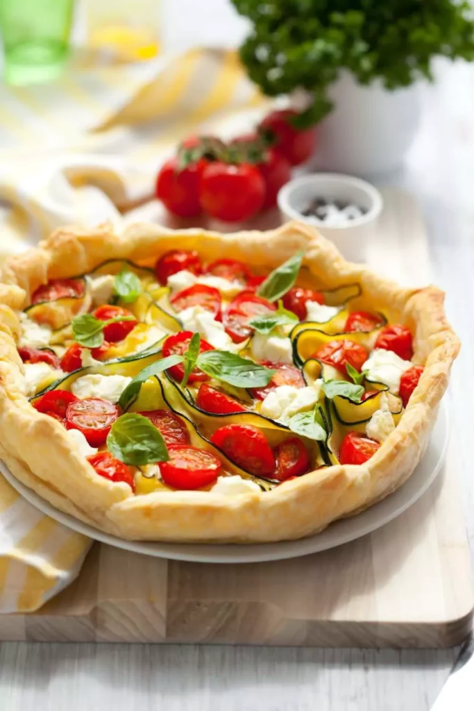 Tomato Pie with Corn and Basil